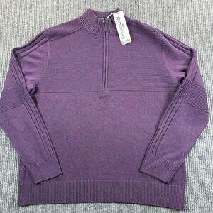 SmartWool Sweater Mens XL Purple Iris Heather 1/2 Zip Mock Neck Merino Pullover